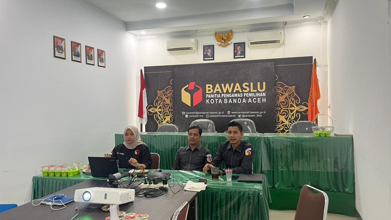 Bawaslu Kota Banda Aceh Ikuti Diskusi Daring Pendidikan Pengawasan Partisipatif Panwaslih Aceh
