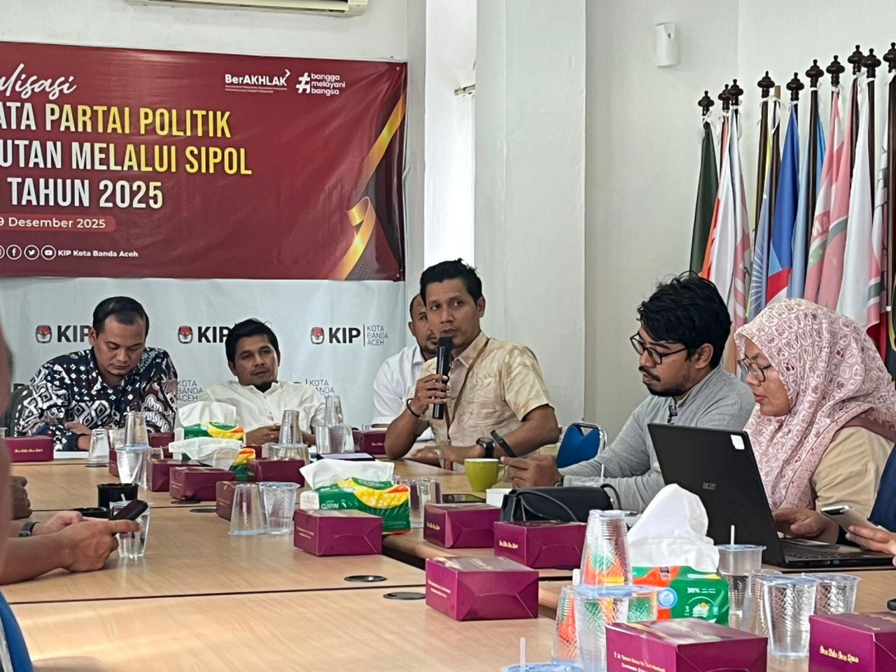 Bawaslu Kota Banda Aceh Hadiri Sosialisasi Pemutakhiran Data Partai Politik melalui Aplikasi Sipol