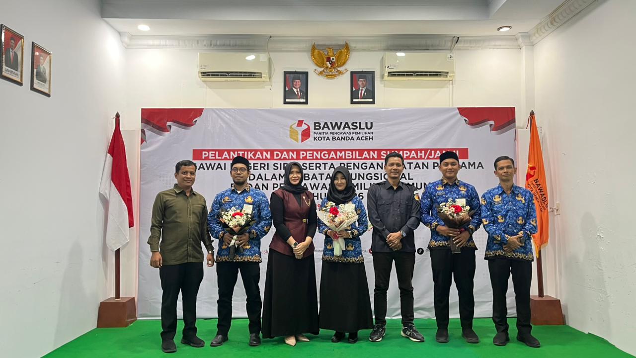 Selamat dan Sukses, Tiga Pegawai Bawaslu Kota Banda Aceh Resmi Dilantik dalam Jabatan Fungsional