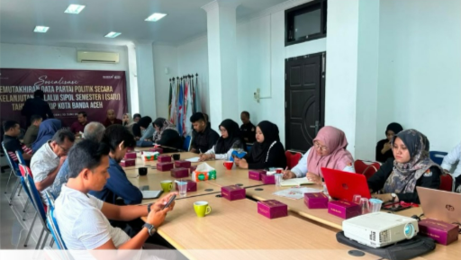 Bawaslu Kota Banda Aceh Hadiri Sosialisasi Pemutakhiran Data Partai Politik Melalui Sipol Semester I Tahun 2026